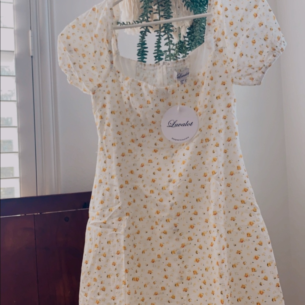 Fortunate One yellow floral dress